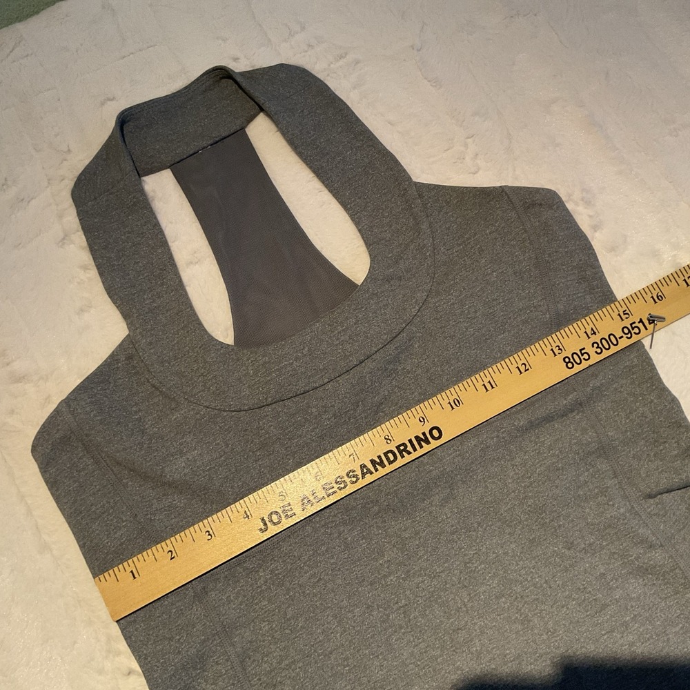 Lululemon T Back Tank Top Built In Bra Gray Heather Size Small